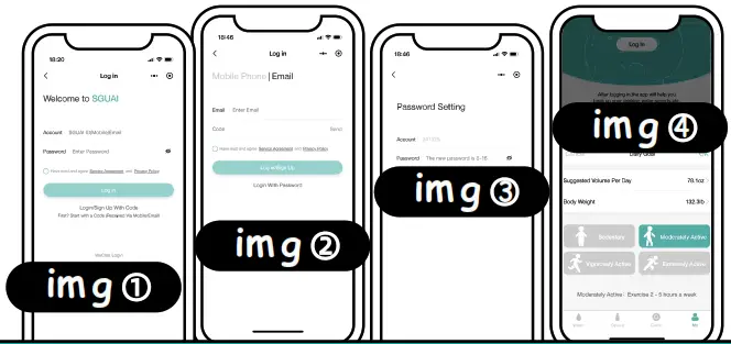 SGUAI T30 Smart Water Bottle - APP Login