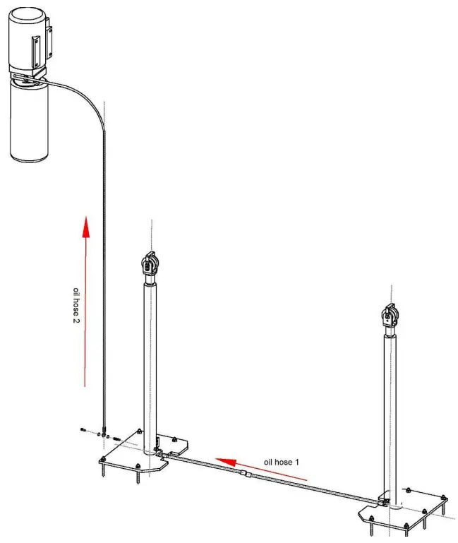 FRIEND FL 8224D Base Plate Two Post Lift User - Connect oil hoses