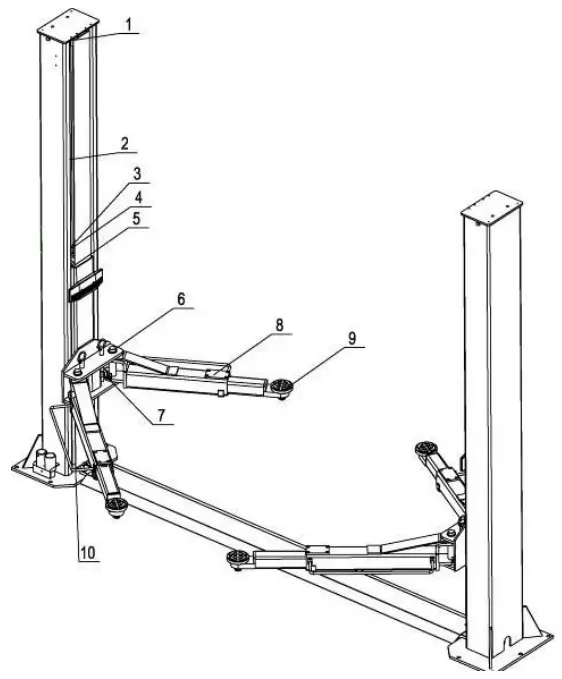 FRIEND FL 8224D Base Plate Two Post Lift User - Description