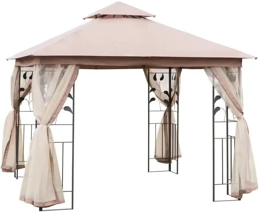 Outsunny 84C-327 Dome Shaped Gazebo with Mesh Curtains