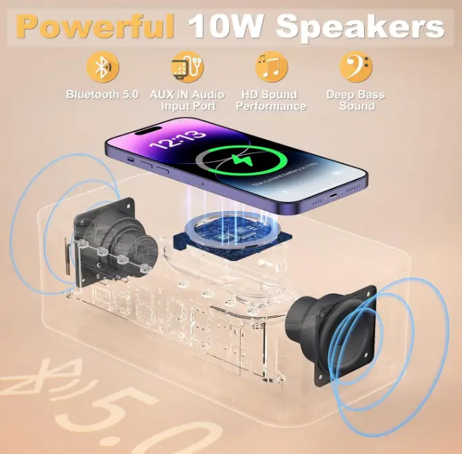 DOQUO AA6 Bluetooth Digital Alarm Clock Speaker-fig- (3)