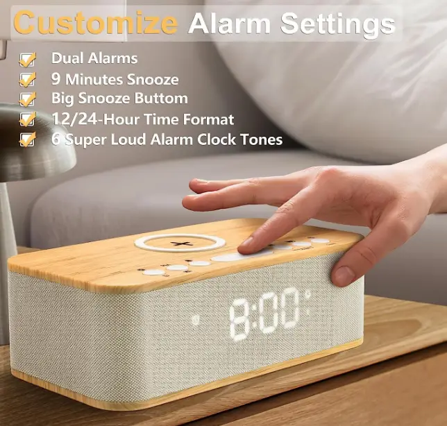 DOQUO AA6 Bluetooth Digital Alarm Clock Speaker-fig- (4)