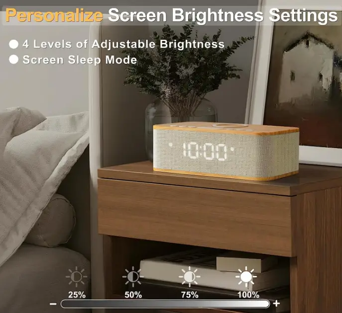 DOQUO AA6 Bluetooth Digital Alarm Clock Speaker-fig- (5)