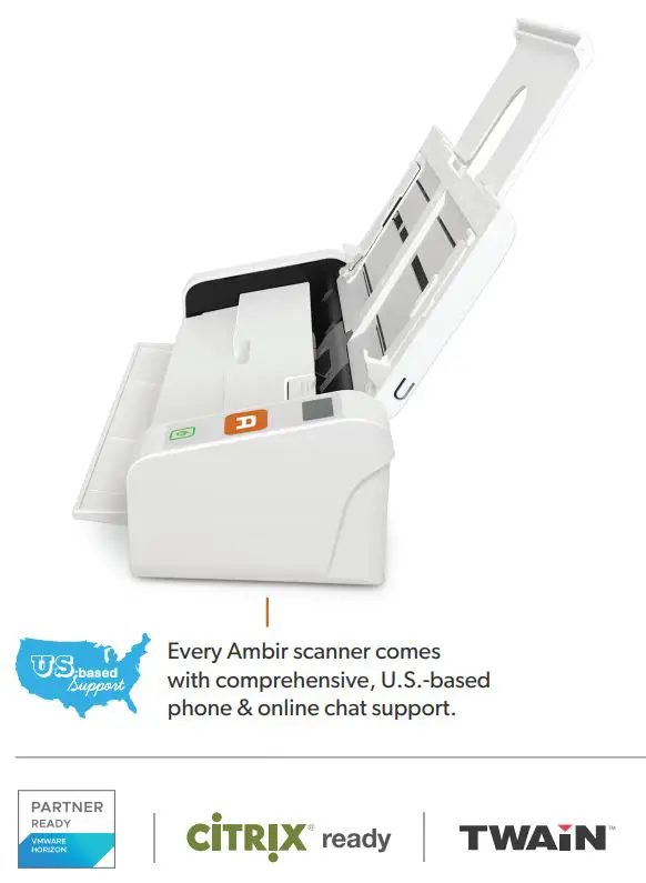 AMBIR DS700GT-BCS Hybrid Duplex Document and Card Scanner Instructions - Product