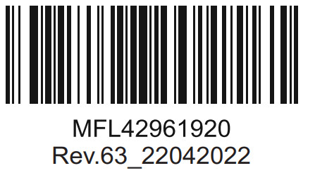 LG MFL42961920 Single Door Refrigerator - bar code