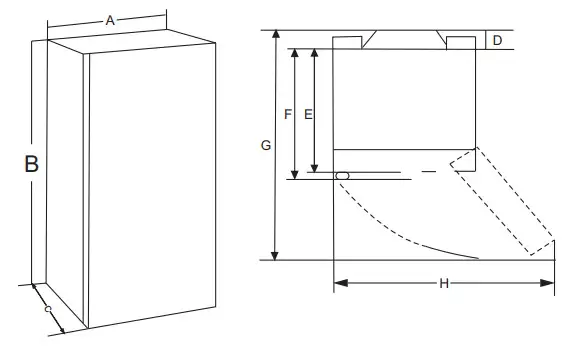LG MFL42961920 Single Door Refrigerator - dimension