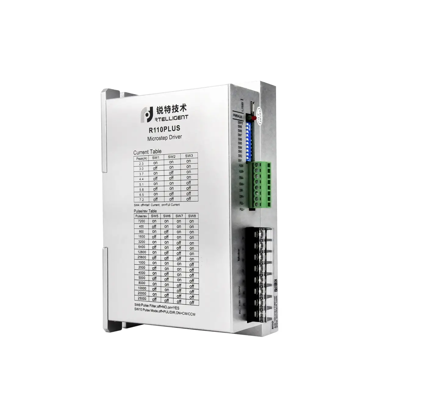 Rtelligent R110plus V3.0 Nema 42 Stepper Motor Driver High Voltage 220vac 2.3-7.2a Digital Ac Stepper Driver User Manual Rtelligent R110plus V3.0 Nema 42 Stepper Motor Driver High Voltage 220vac 2.3-7.2a Digital Ac Stepper Driver User Manual