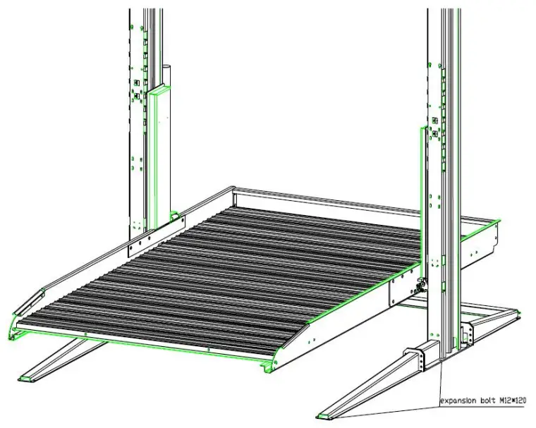 FRLEND FL 227EP Floor Plate Two Posts Lift - Beat expansion bolt