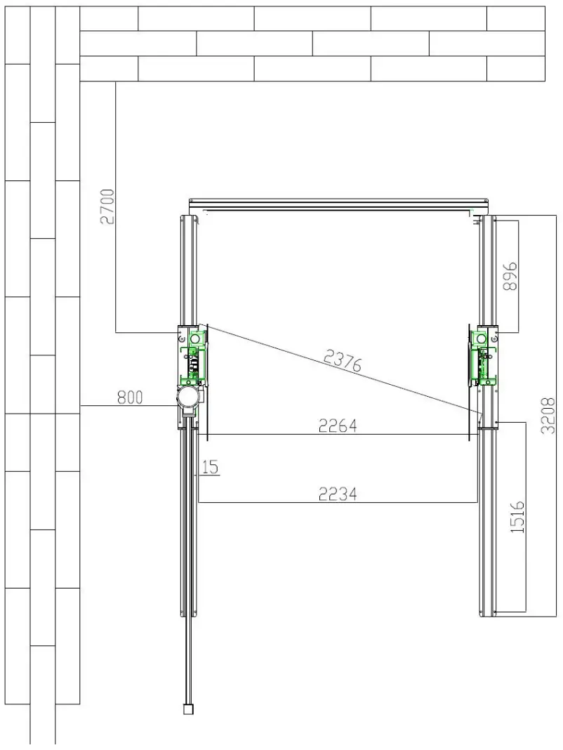 FRLEND FL 227EP Floor Plate Two Posts Lift - Floor plan