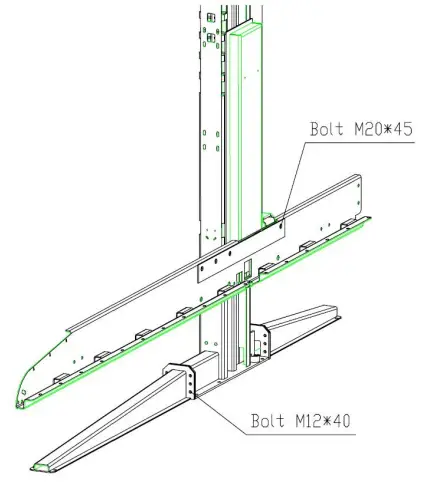 FRLEND FL 227EP Floor Plate Two Posts Lift - eg side beam
