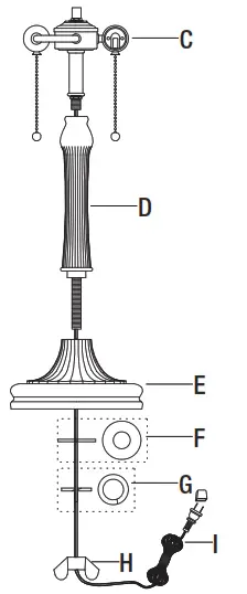 HOME DECORATORS COLLECTION HD7840B Scoresby 22.25 in. 2-Light Matte Black Table Lamp - PACKAGE CONTENTS2