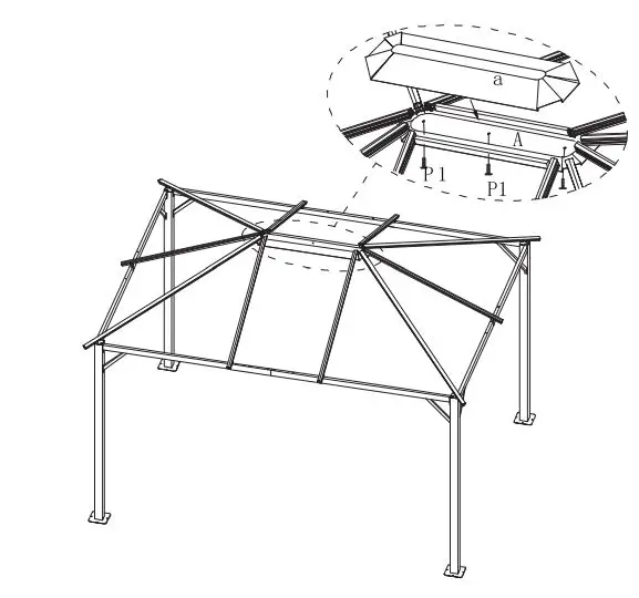 Outsunny 84C-347V00KK Hardtop Gazebo Curtains and Nets Instruction Manual - Hardware