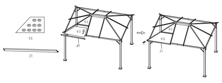 Outsunny 84C-347V00KK Hardtop Gazebo Curtains and Nets Instruction Manual - Hardware