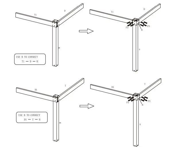 Outsunny 84C-347V00KK Hardtop Gazebo Curtains and Nets Instruction Manual - Hardware