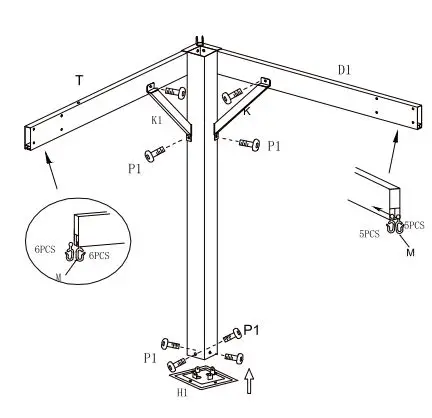 Outsunny 84C-347V00KK Hardtop Gazebo Curtains and Nets Instruction Manual - Hardware