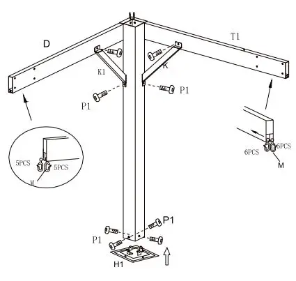 Outsunny 84C-347V00KK Hardtop Gazebo Curtains and Nets Instruction Manual - Hardware