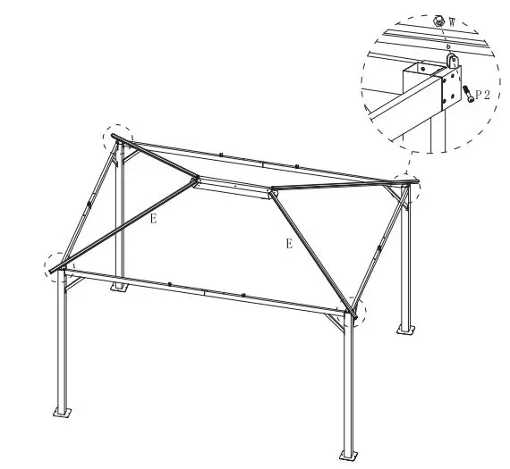 Outsunny 84C-347V00KK Hardtop Gazebo Curtains and Nets Instruction Manual - Hardware