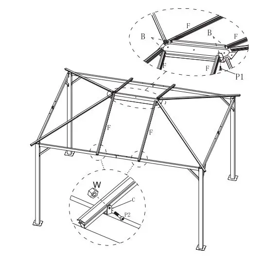 Outsunny 84C-347V00KK Hardtop Gazebo Curtains and Nets Instruction Manual - Hardware
