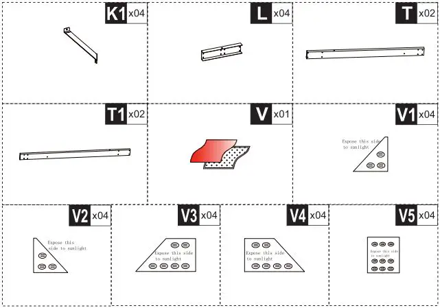 Outsunny 84C-347V00KK Hardtop Gazebo Curtains and Nets Instruction Manual - Parts