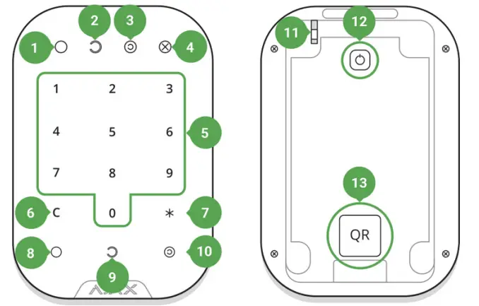 AJAX-KeyPad-Wireless-Indoor-Touch-Sensitive-Keyboard-fig-1