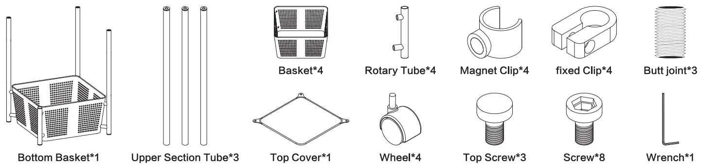 UNBRANDED 210906YH01 1 WP Portable Kitchen Cart - Accessories List