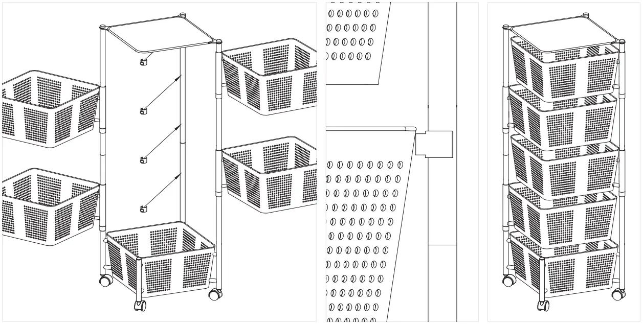 UNBRANDED 210906YH01 1 WP Portable Kitchen Cart - Installation procedure 2