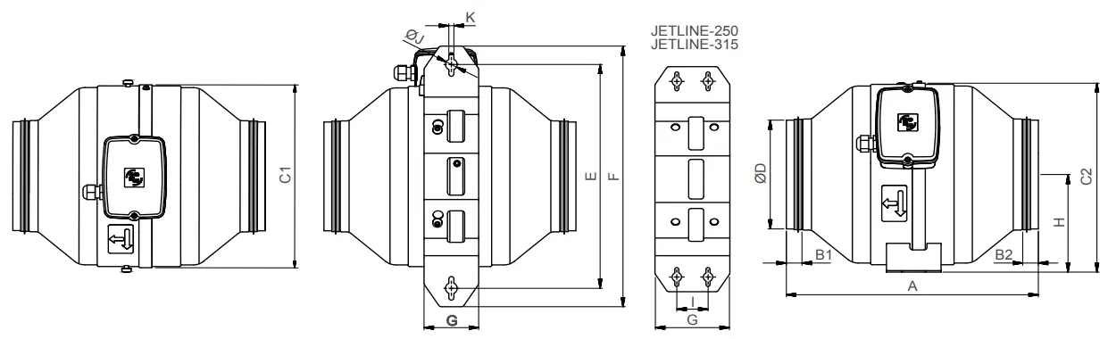 S P JETLINE 150 Centrifugal In Line Fan - Parts