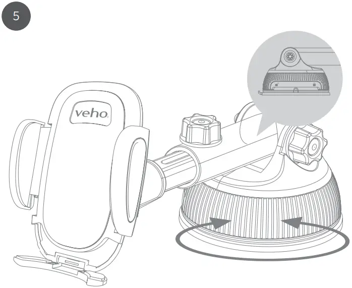 veho TA9 Universal Smartphone Holder - Install the dashboard mount
