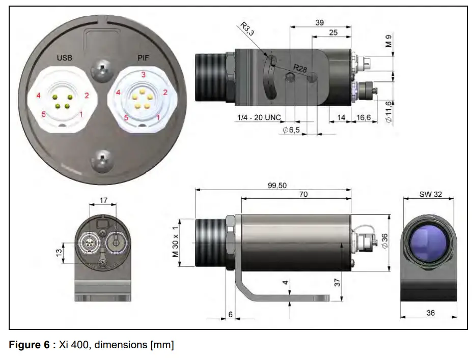 optris Xi 400 CM Infrared Camera - dimensions1