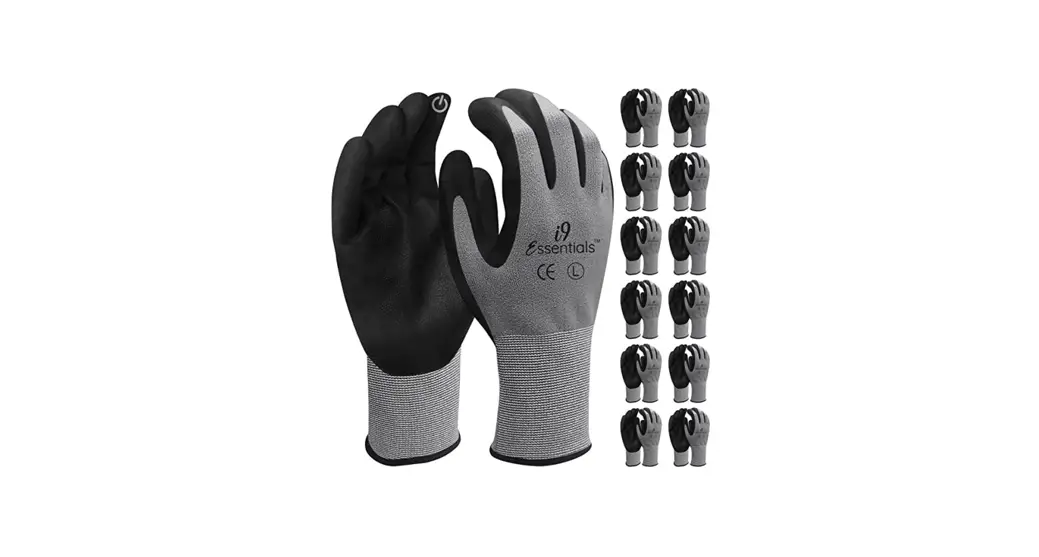 I9 Essentials 12 Pair Safety Work Gloves Touch Screen Micro Foam Nitrile Coated Instructions I9 Essentials 12 Pair Safety Work Gloves Touch Screen Micro Foam Nitrile Coated Instructions
