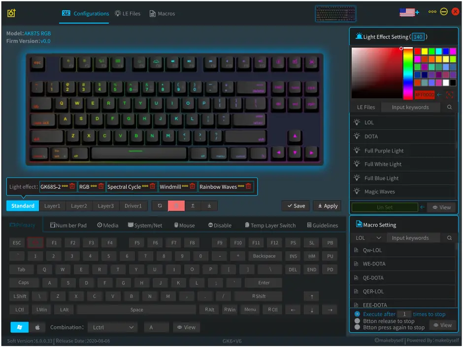 SKYLOONG GK87 87 Keys V2 Series RGB USB Wired USB Keyboard - fig