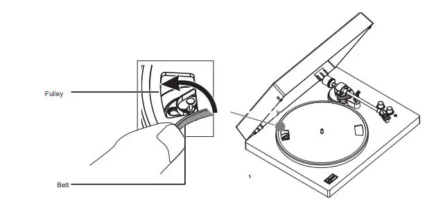 ARKROCKET AR-PH68 Cassini Turntable Instruction Manual - Align the round hole in the platter