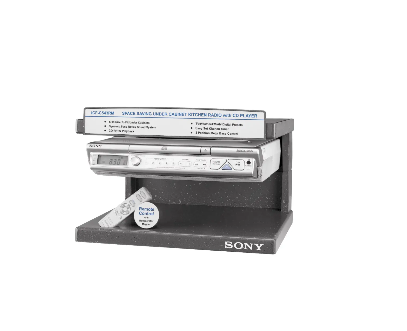 Sony Icf-cd543rm Cd-am-fm-tv Band-weather Band Kitchen Clock Radio User Manual