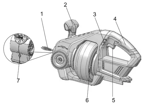 greenworks DA24B210 Cordless Plumbing Drain Cleaner - flxible shaft