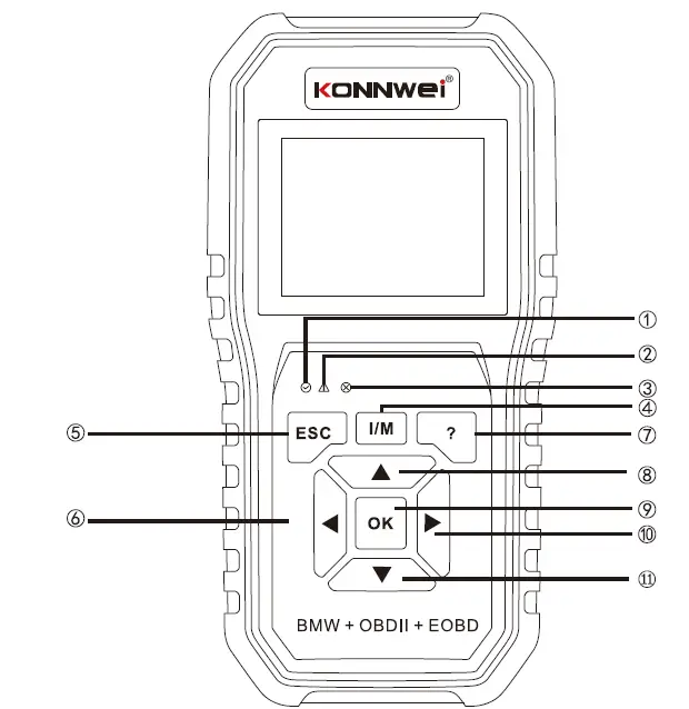 KONNWEI kw480 Diagnostic Scanner OBDII Code Reader Fault Tester 1