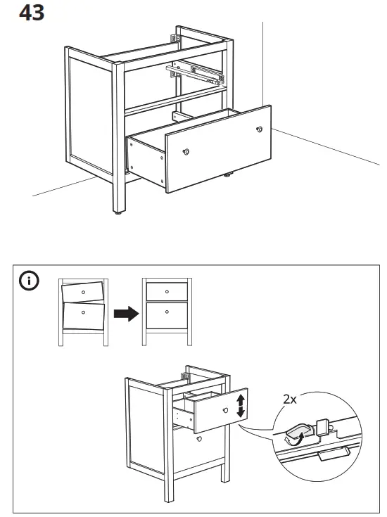 IKEA HEMNES Cabinet Washbasin 2 Drawers - Figure25