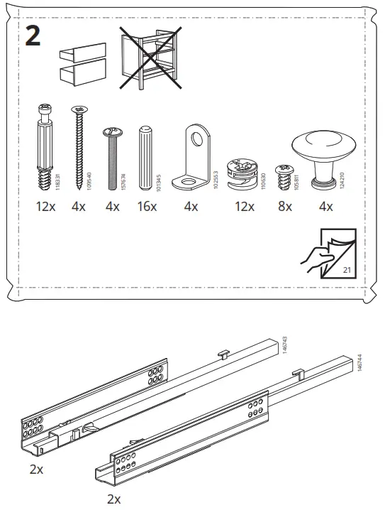 IKEA HEMNES Cabinet Washbasin 2 Drawers - Figure3