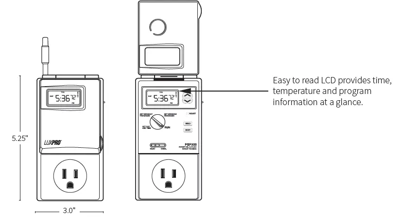 LUXPRO-PSP300-ELECTRONIC-Thermostat-Product-Specifications-fig-1