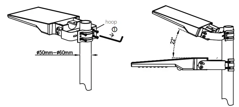 OECO OC-SL-010A LED Solar Street Light 8W with Remote Control - Pole Mounted
