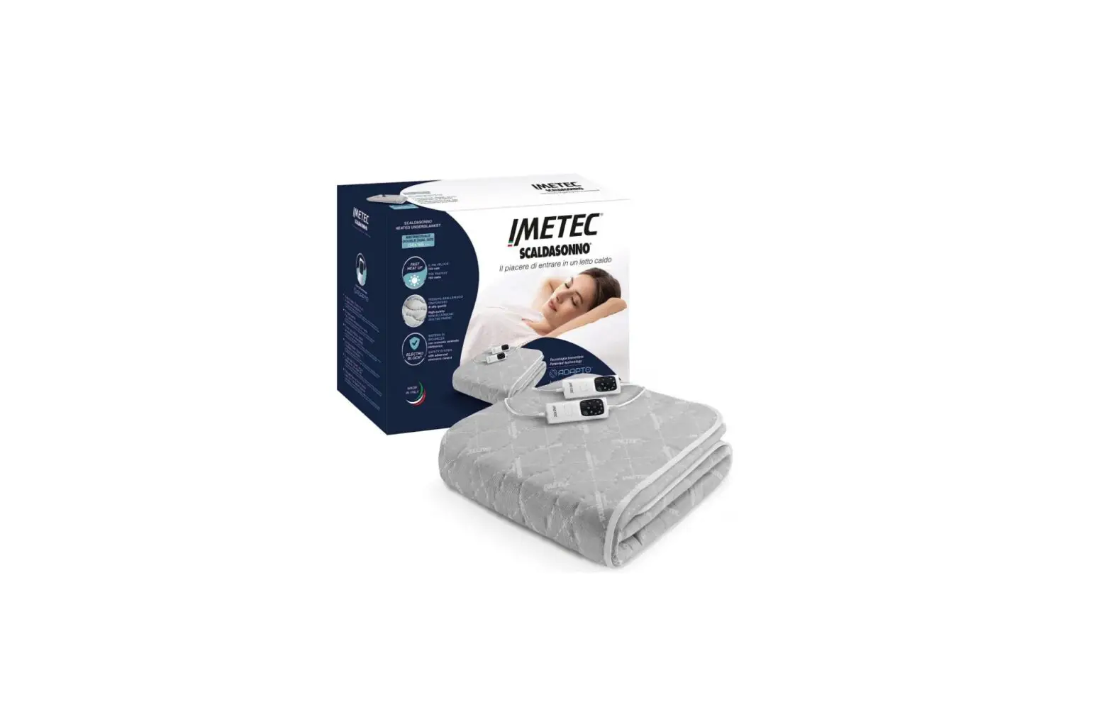 Imetec 16632 Scaldasonno Adapto Electric Heating Pad User Guide