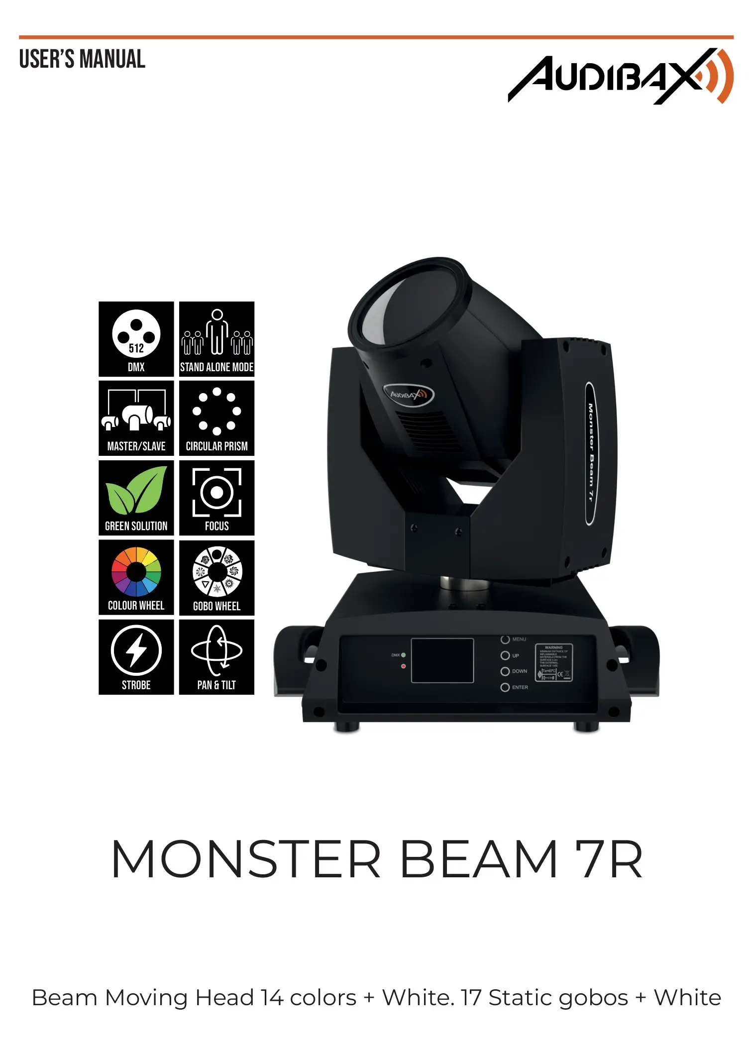 AUDIBAX Monster Beam 7R Moving Head Light User Manual