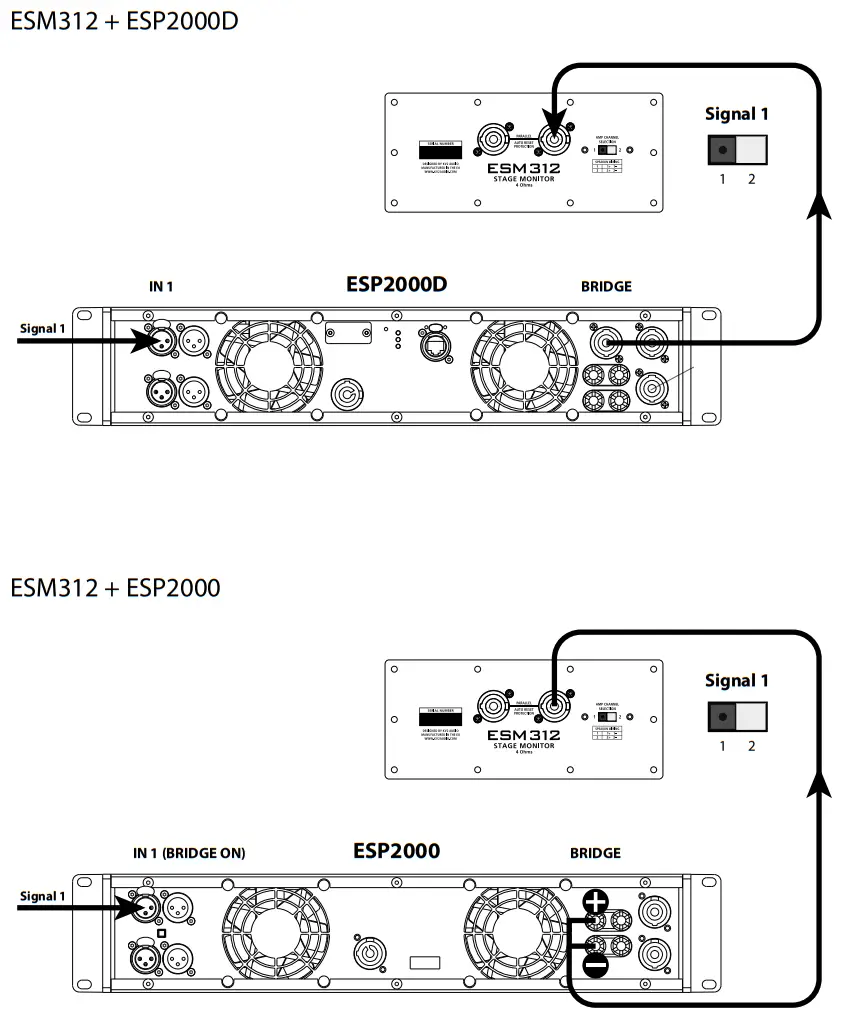 KV2 Audio ESM Series Compact Passive Stage Monitor System - Speakon2