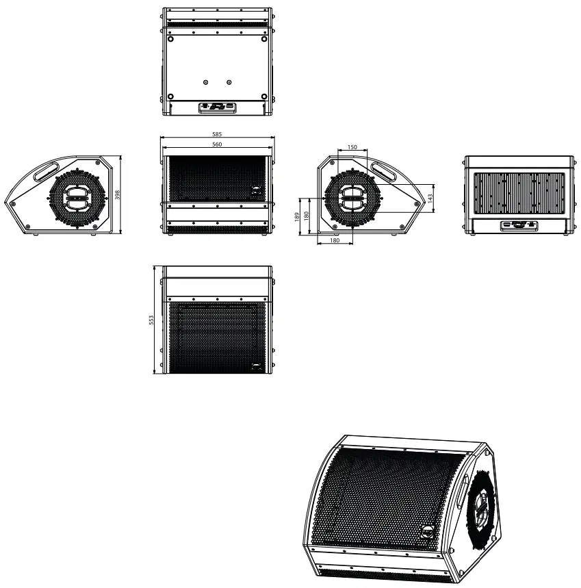 KV2 Audio ESM Series Compact Passive Stage Monitor System - Speakon4