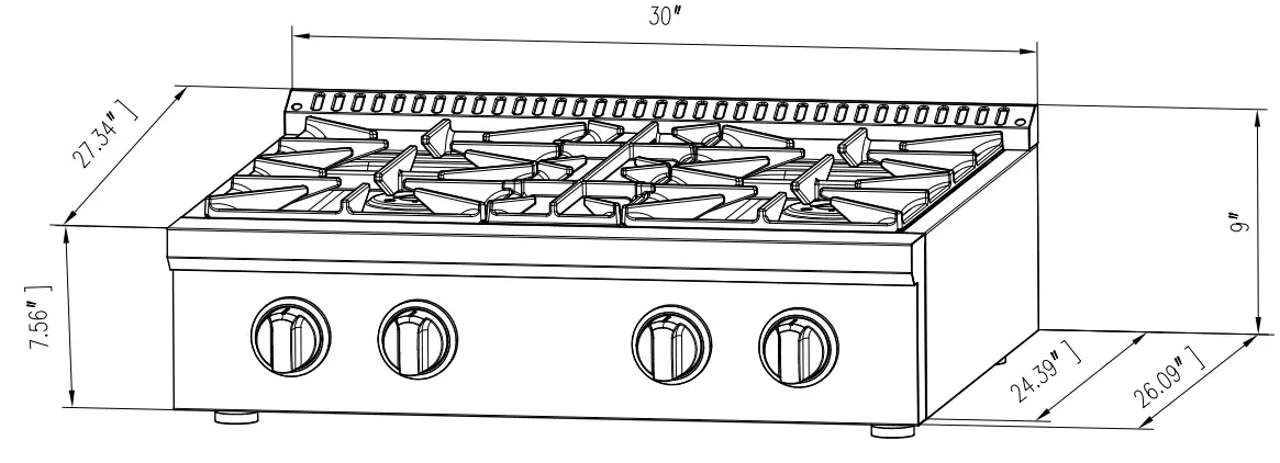 KOOLMORE KM HGRT30 SS Gas Range Top - fig