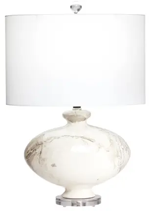 ETHAN ALLEN 096082 Giovanna Faux Marble Desk Lamp