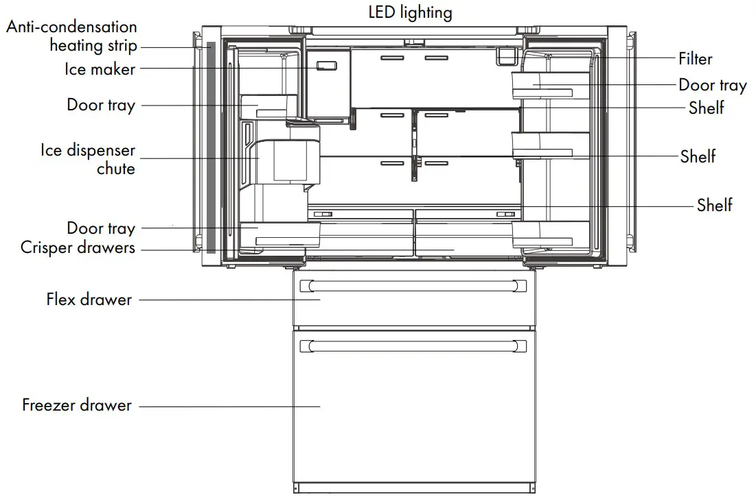 ZLINE Refrigerator with Water Dispenser - fig 3