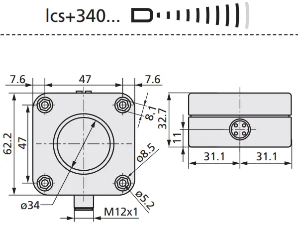 microsonic lcs+340 F A Ultrasonic Proximity Switch with One Switching Output And IO-Link - Technical data 2