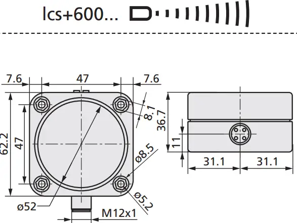 microsonic lcs+340 F A Ultrasonic Proximity Switch with One Switching Output And IO-Link - Technical data 3