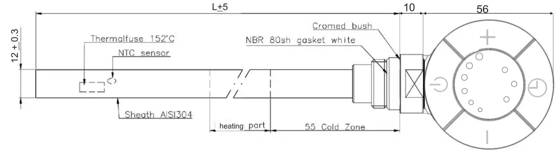 TOWELRADS 126007 Smart Thermostatic Electric Control for Towel Radiators - Dimensions
