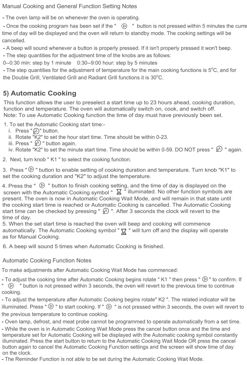 kleenmaid OMF6015 Multifunction Oven - OPERATING INSTRUCTIONS 2